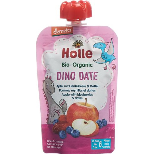 Hollenbach Dino Date Pouchy apple blueberry with date 100 g