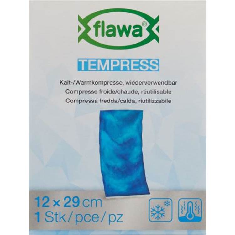 Tempress koud warm kompres 12x29cm blauw met fleece