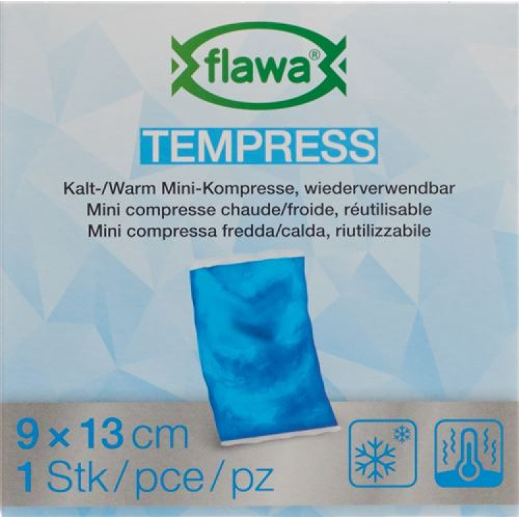 Compressa quente fria Tempress 9x13cm azul com lã