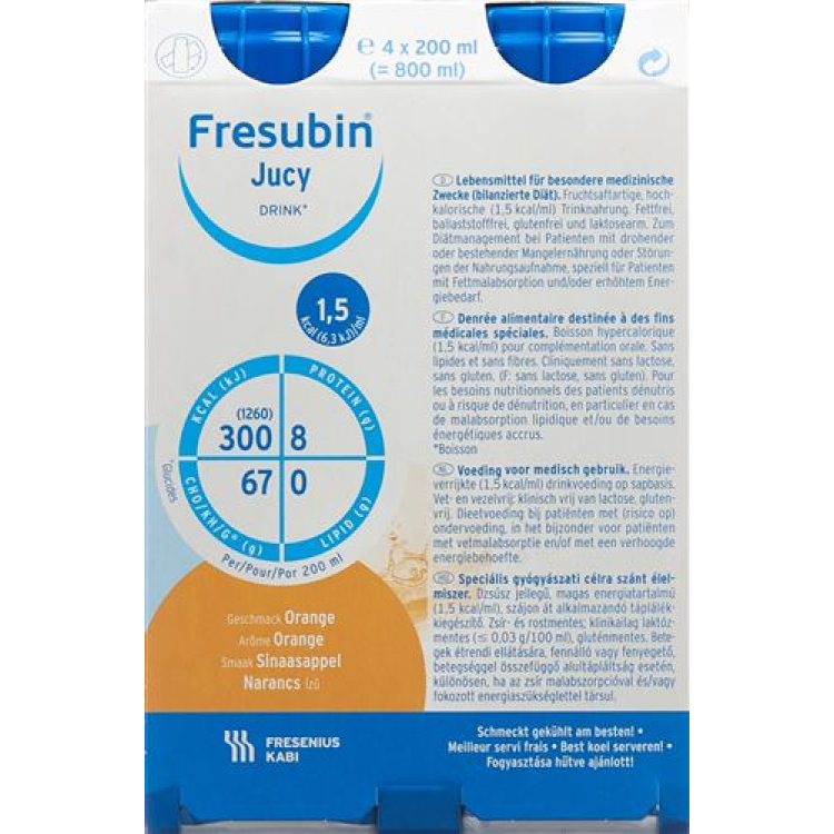 Fresubin Jucy DRINK Orange 4 FlatCap 200 ml