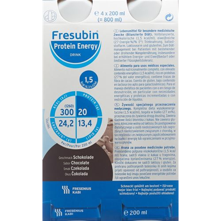 Fresubin Protein Energy DRINK 巧克力 4 液量 200 毫升