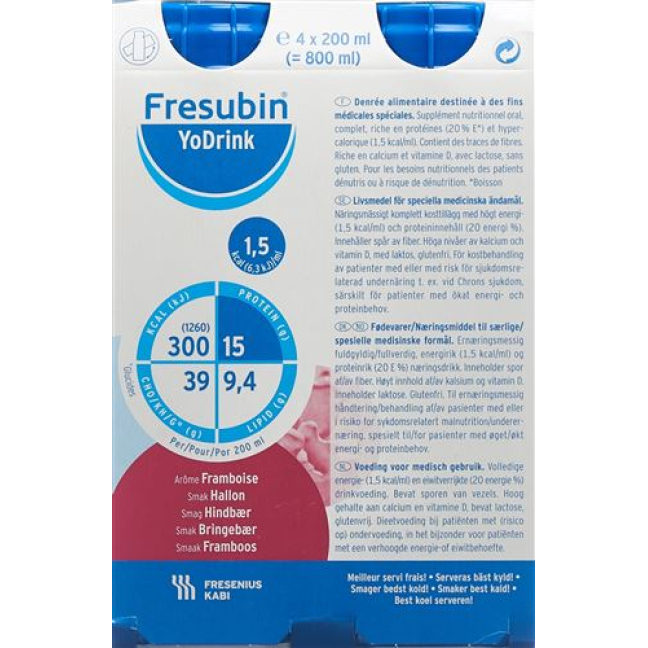 Fresubin YoDrink raspberry 4 FlatCap 200 ml