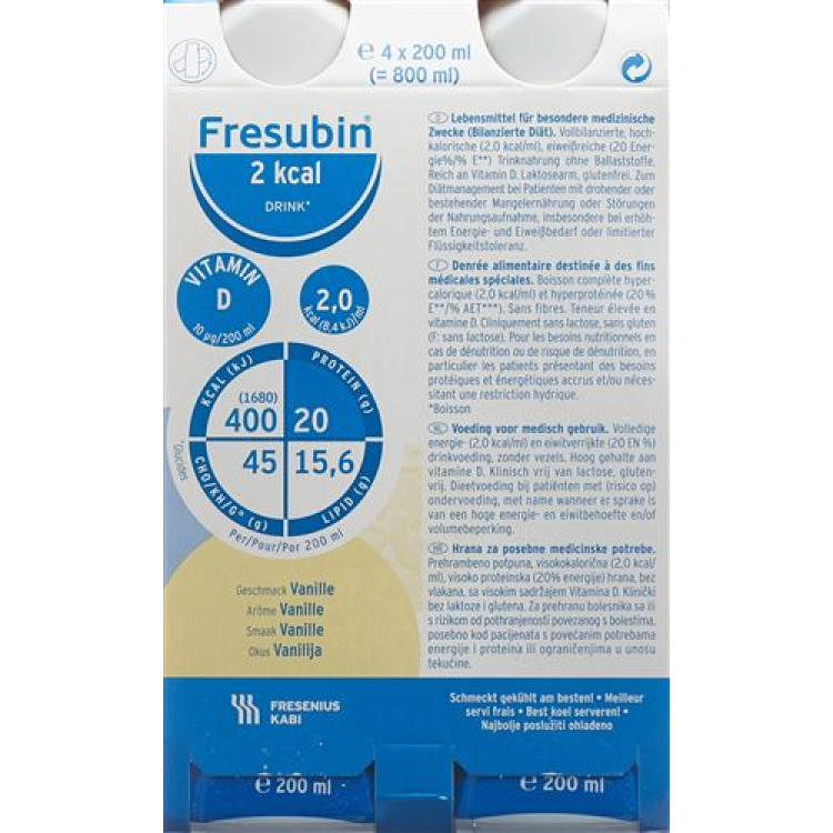 Fresubin 2 kcal DRINK Vanille 4 FlatCap 200 ml