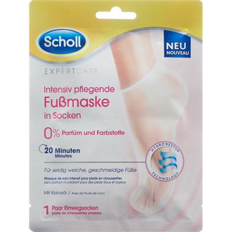 Scholl Expert Care Intensiv nærende fodmaske 0% 2 stk