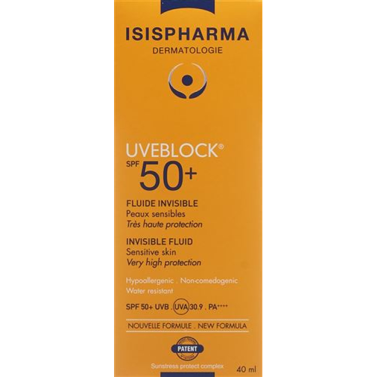 ISIS PHARMACEUTICALS UVEBLOCK FLUIDE INVISIBLE SPF50 + Tb 40 ml