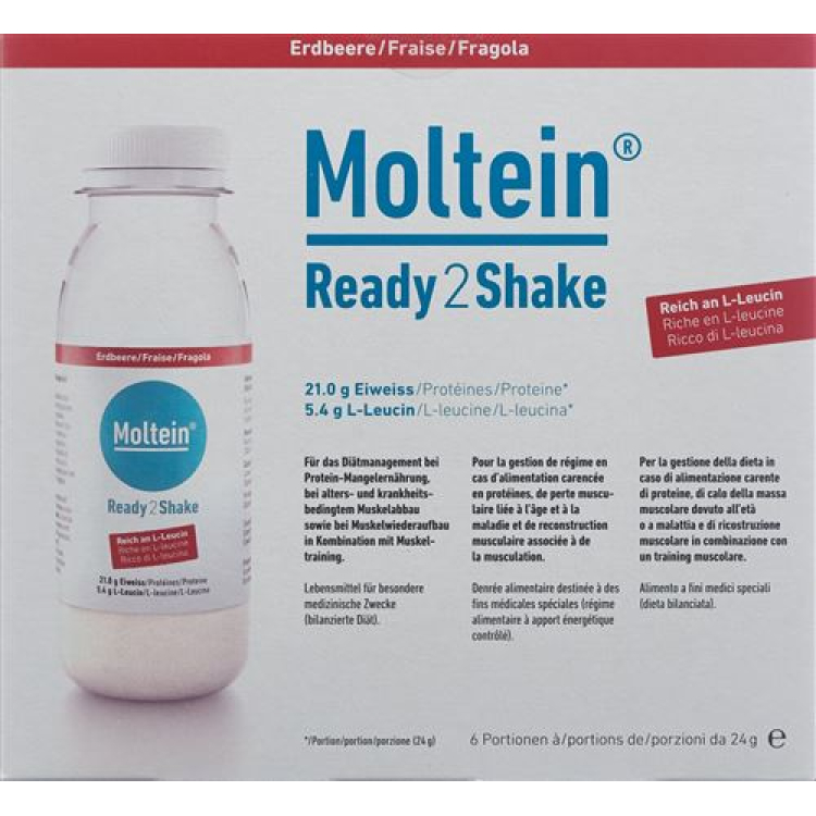 Moltein Ready2Shake strawberry 6 Fl 24 g