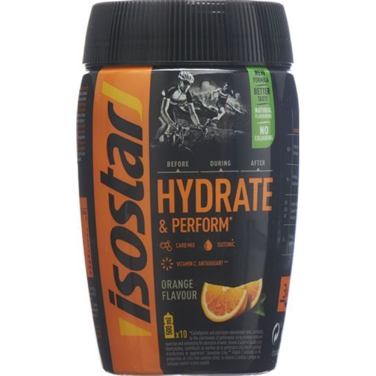 Isostar HYDRATE & PERFORM PLV Orange Ds 400 ក្រាម។