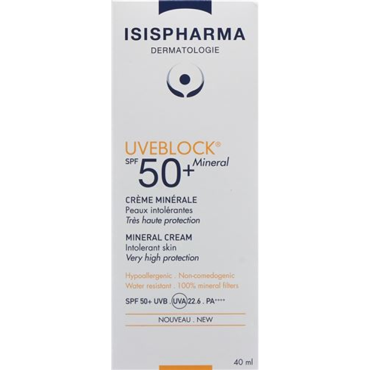 ISIS PHARMACEUTICALS UVEBLOCK מינרל SPF50 + טבליות 40 מ"ל