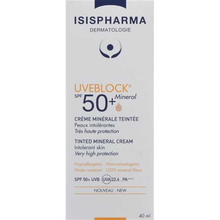 ISIS PHARMACEUTICALS UVEBLOCK מינרל TEINTE SPF50 + טבליות 40 מ"ל