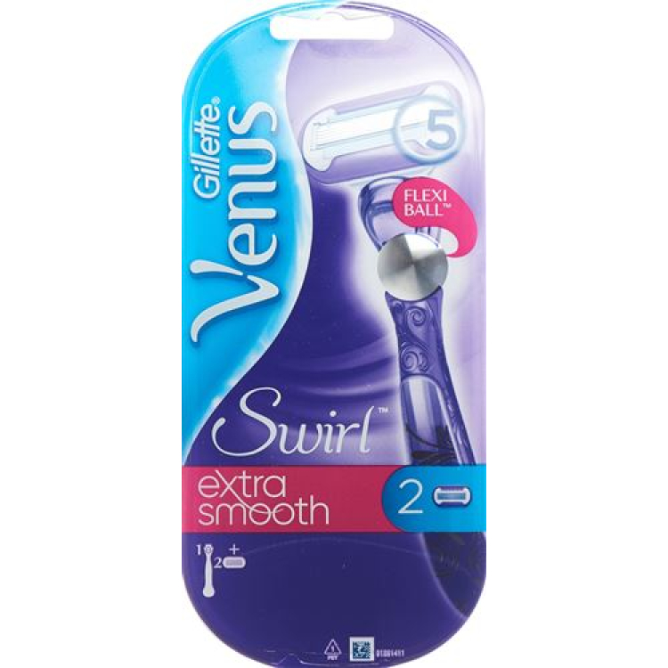 Gillette for Women Venus Extra Smooth Swirl shaver with 2 blades