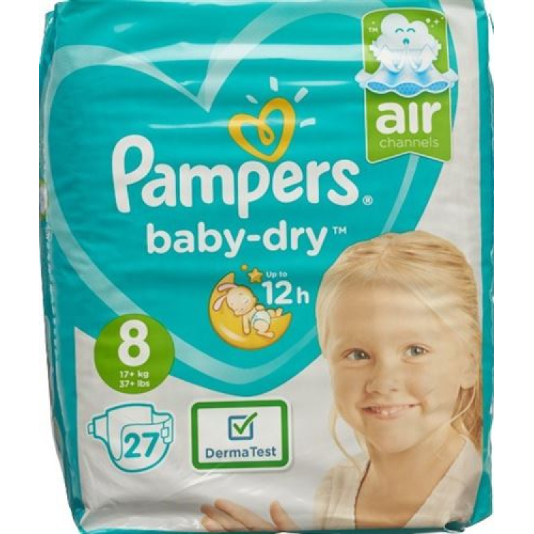 Pampers Baby Dry Gr8 17 + kg Extra Large Sparpack 27 pcs