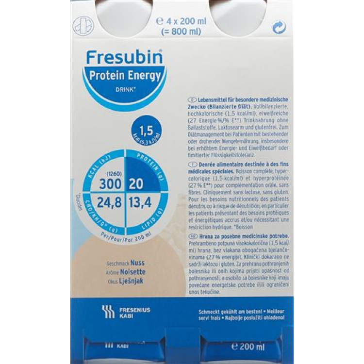 Fresubin Protein Enerji İçeceği Fındık 4 FlatCap 200 ml