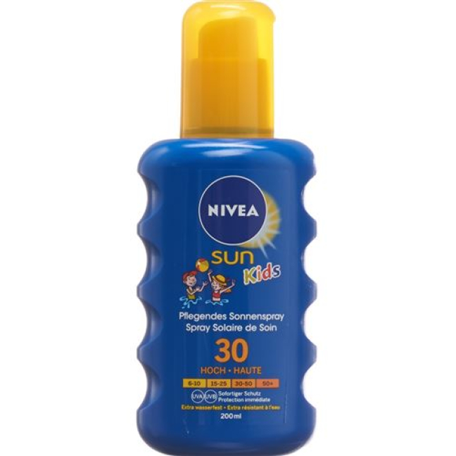 Nivea Sun Kids spray solare nutriente LSF 30 waterproof colorato 2