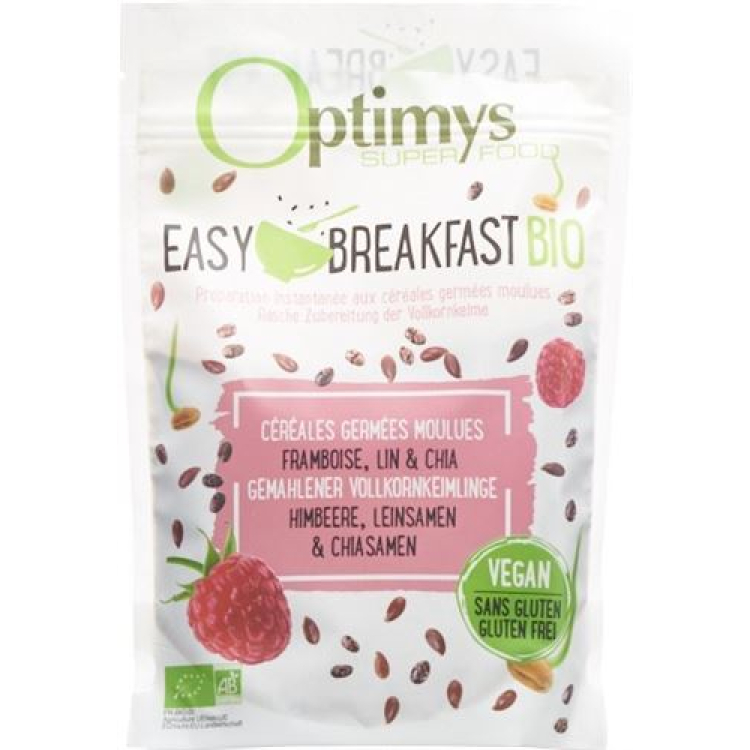 Optimys Easy Breakfast ராஸ்பெர்ரி ஆளிவிதை மற்றும் சியா விதைகள் பயோ பட்டாலியன் 350 கிராம்