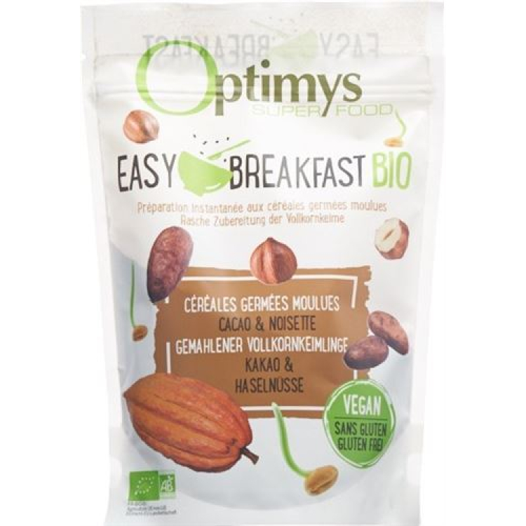 Optimys Easy Breakfast cocoa and hazelnuts ஆர்கானிக் பட்டாலியன் 350 கிராம்