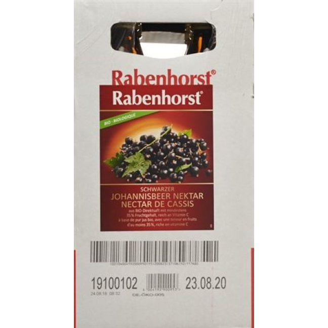 Rabenhorst Blackcurrant Nectar Bio 6 x 750 ml