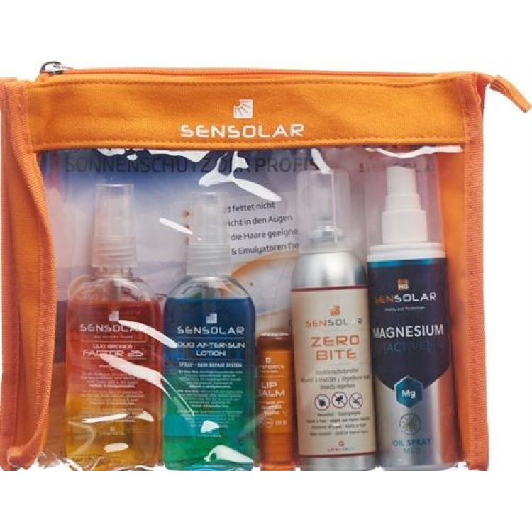 Sensolar atletenset Sensolar SPF 25 100ml After Sun 100ml ZeroBite 75ml Sensolar Active Magnesium Spray MED Free Keep Cool Towel