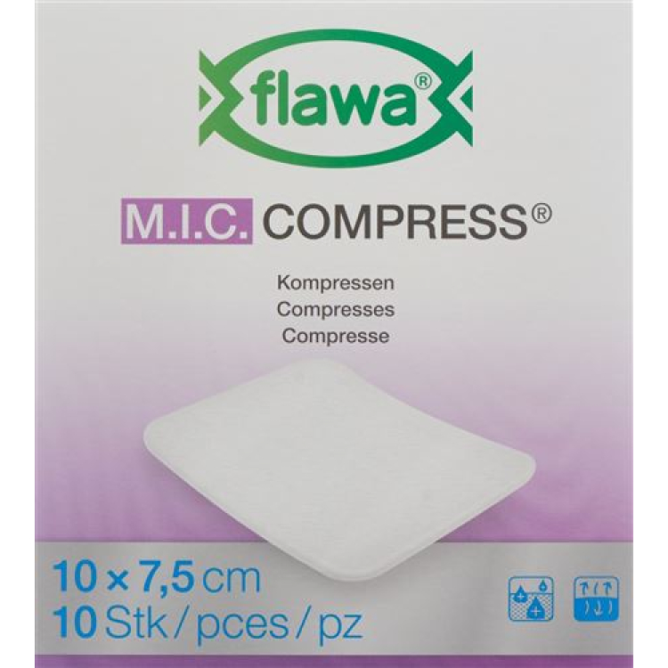 Flawa MIC komprimerer 7,5x10cm ikke sterile 10 stk