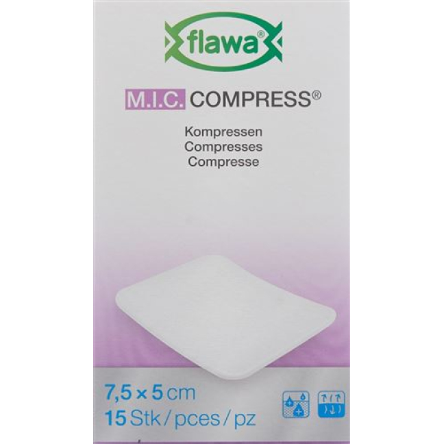 Flawa MIC compresses 7.5x5cm non stériles 15 pcs
