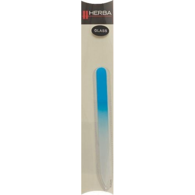 Herba glass nail file in case 14cm light blue