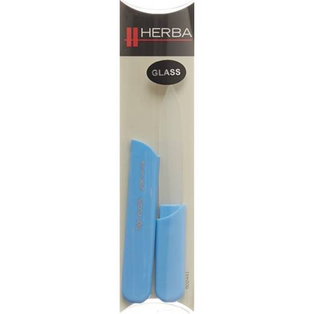 Herba Glass Nail File with Cap 13cm Light Blue
