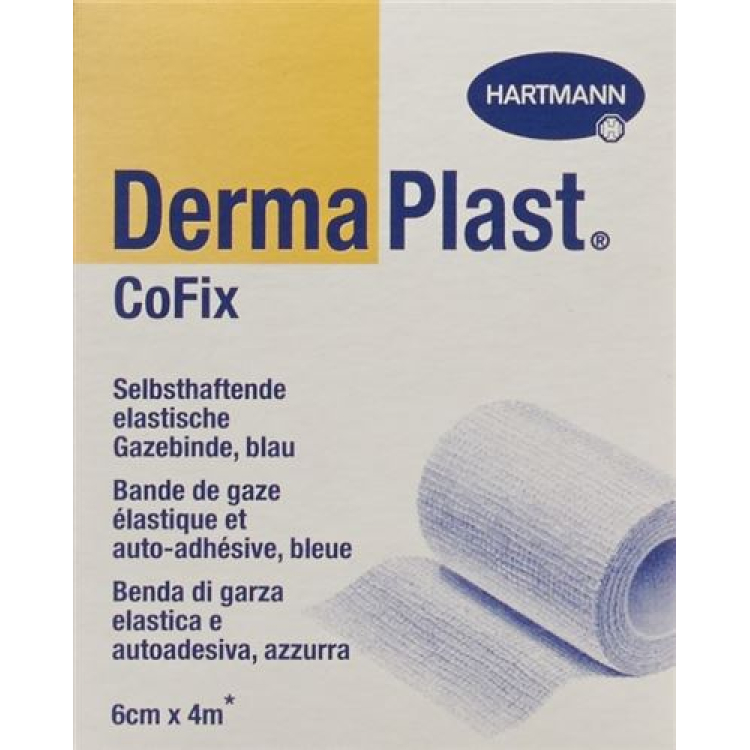 Dermaplast Cofix Mullbinde 6cmx4m blau