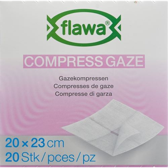 Flawa jastučići od gaze rez 20x23cm tretman za smanjenje klica 20 komada