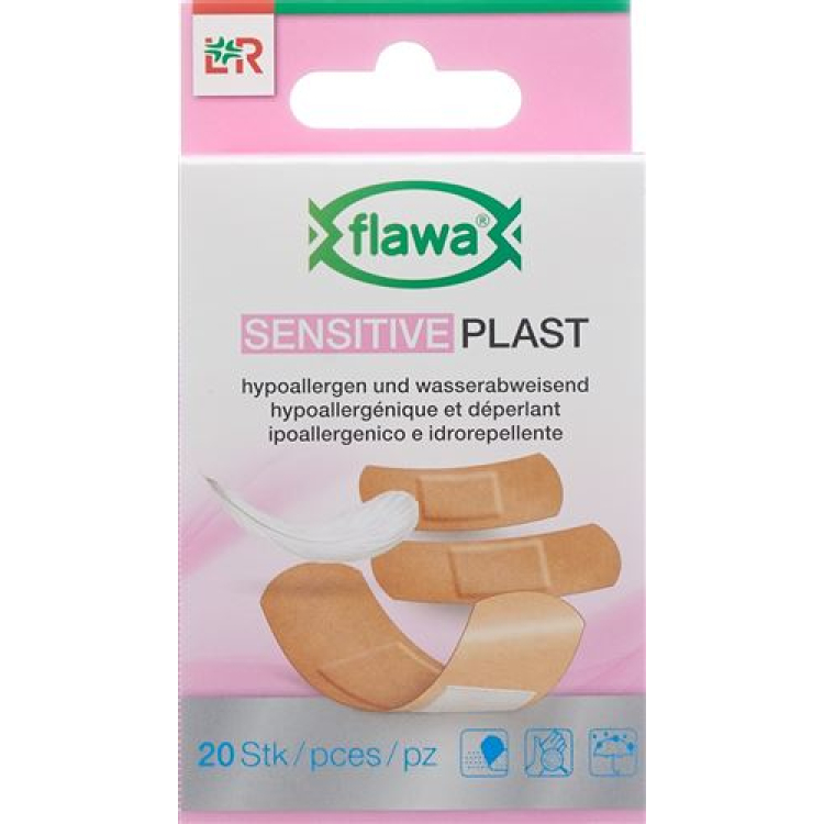 Flawa Sensitive Plast Pflasterrstrips 3 サイズ 20 個