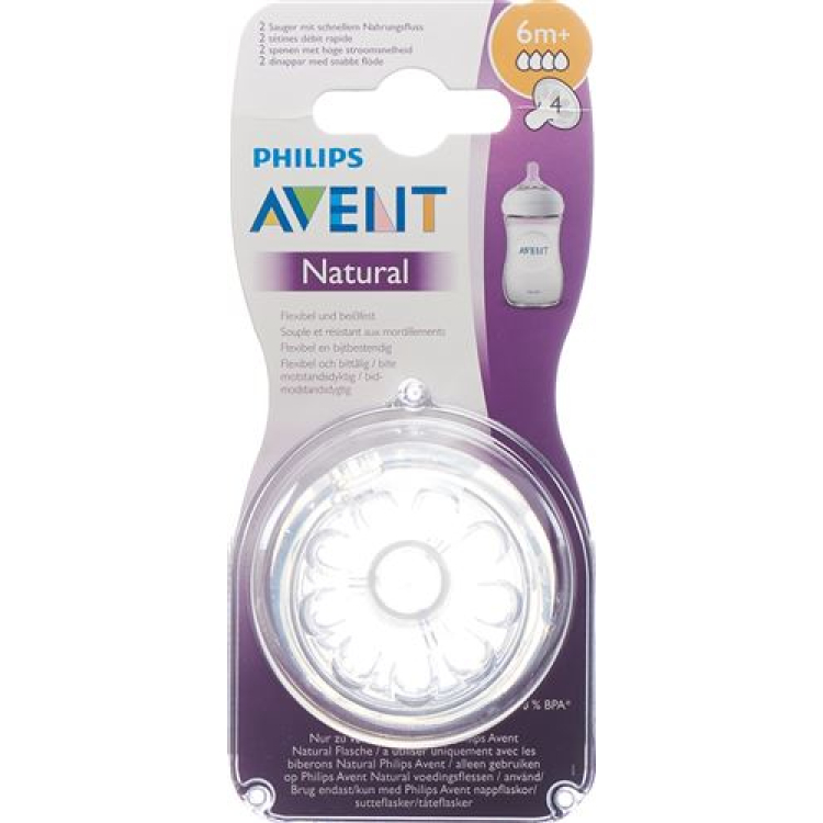 Avent Philips Sucção Natural Meses 2 4 6 unid.