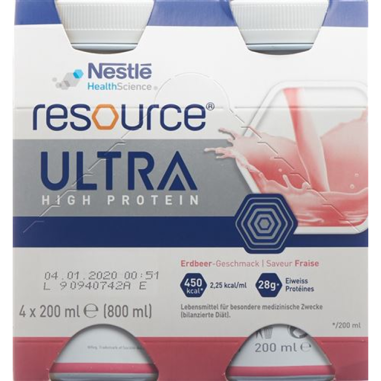 Resource Ultra High Protein Strawberry Fl 24 200 ml