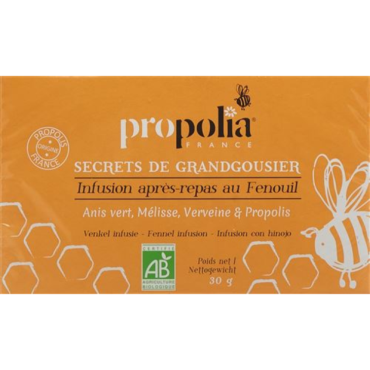 Propolia tea After dinner with fennel. green anise. Melissa. Verbena and propolis Bio Btl 20 pcs