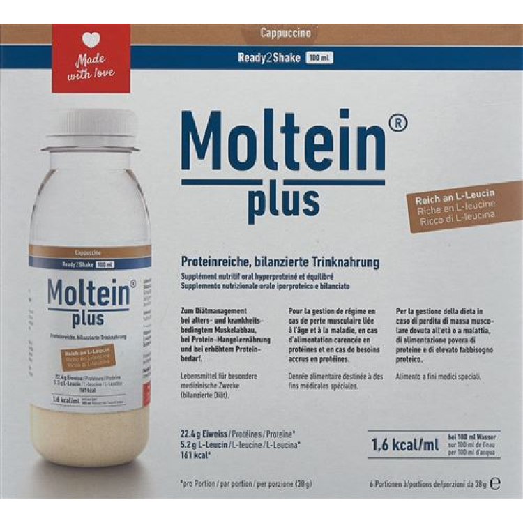 Καπουτσίνο Moltein PLUS Ready2Shake 6 Fl 38 γρ