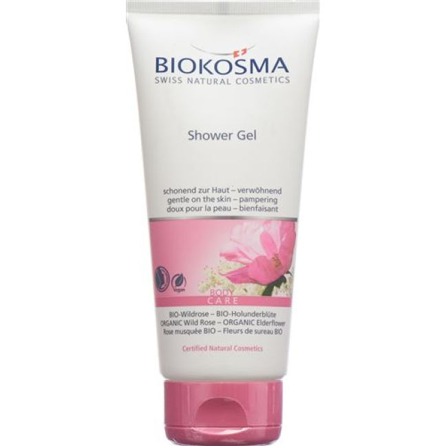 Biokosma Shower Gel BIO-Wild Rose & BIO-fläder Tb 200 ml