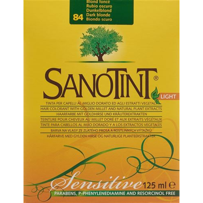 ពណ៌សក់ Sanotint Sensitive Light 84 ប៍នតង់ដេងងងឹត