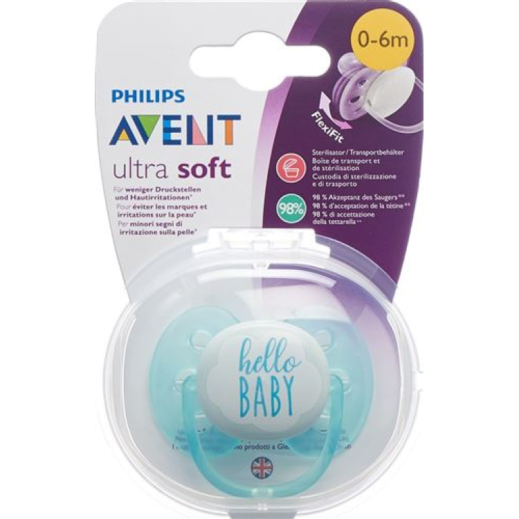 Avent Philips pacifier Ultra Soft Pack 1 0-6M Boy deco