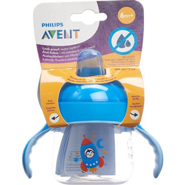 Avent Philips Schnabel cup silicones Schnabel 200ml blue rocket