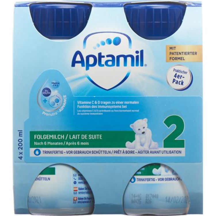 Milupa Aptamil 2 PB DE 4 x 200 ml