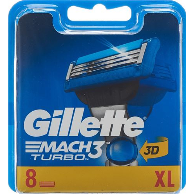 Gillette Mach3 Turbo 3D Systems პირები 8 ც