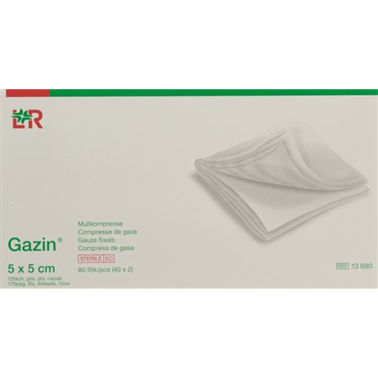 Gazin Mullkompressen 5x5cm 12x Sterile 40 x 2 бр.