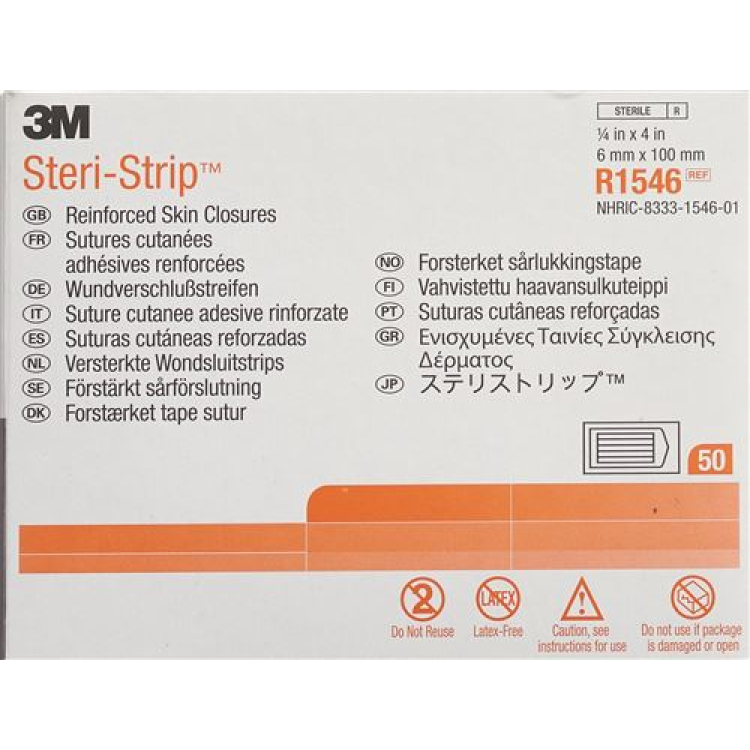 3M Steri Strip 6x100mm putih diperkuat 50 x 10 pcs