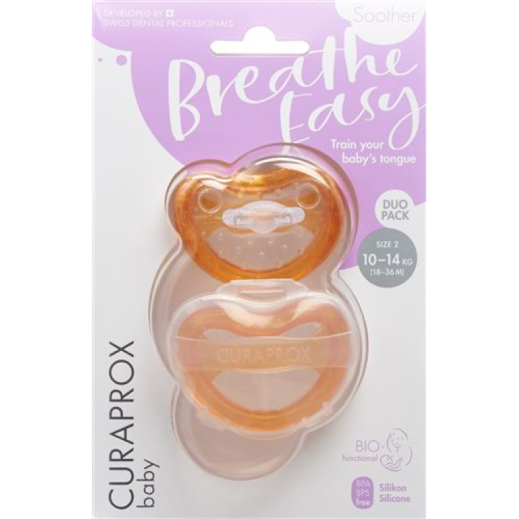 Curaprox pacifier Gr2 ពណ៌ទឹកក្រូច 2 ភី