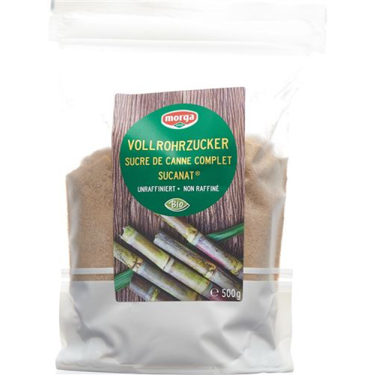 Morga Sucanat whole cane sugar organic 500 g bag