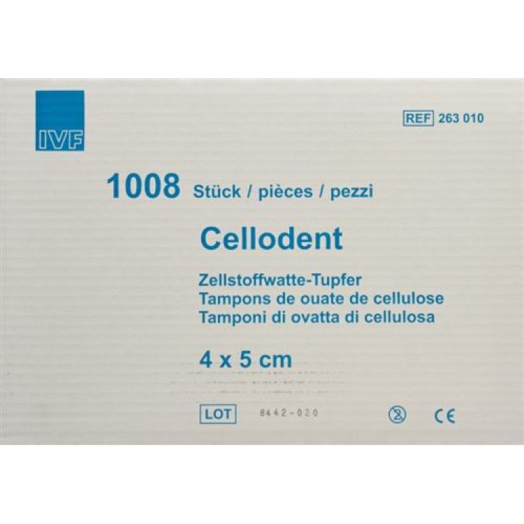 Cello Dent cellulose wadding swabs 4x5cm 12x Box 15120 pcs