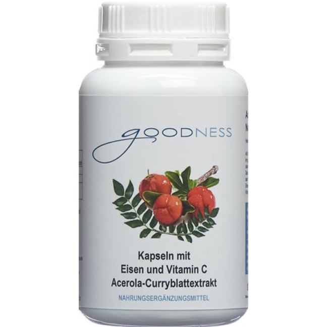 Goodness iron with vitamin C capsules made from natural raw materials