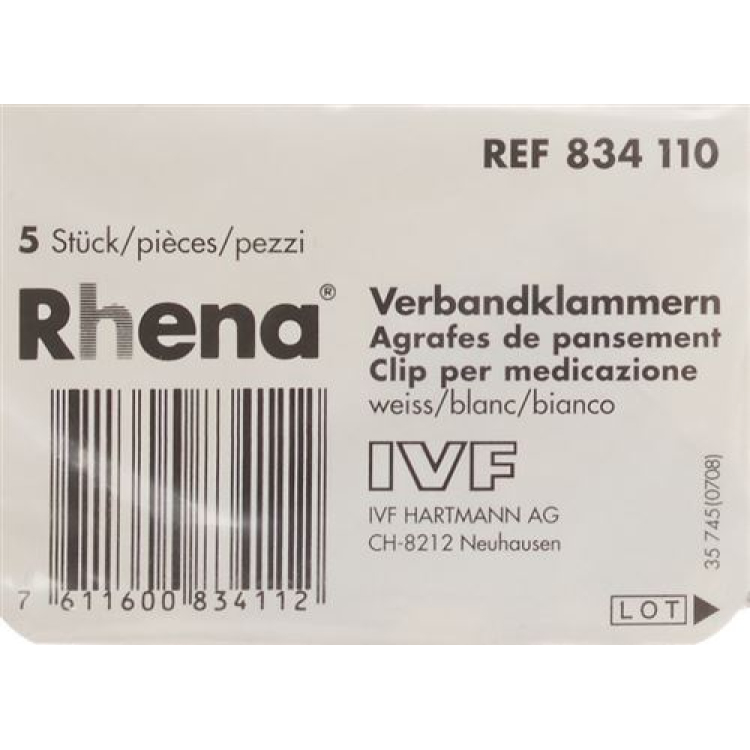 Rhena bandageklämmor vita 5 st