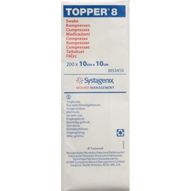TOPPER 8 NW Compr 10x10cm unster 200 adet