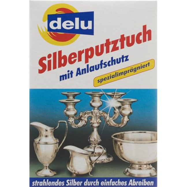 Delu silver cleaning cloth with tarnish protection