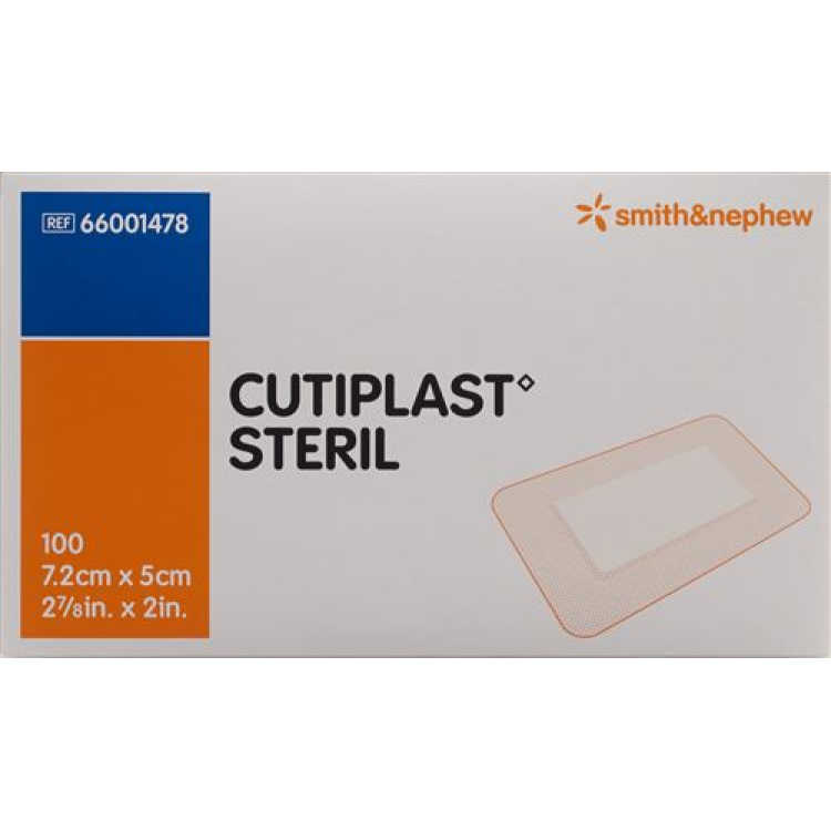 Cutiplast STERILE Wundverb 7,2cmx5cm balta 100 vnt