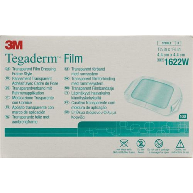 3M Tegaderm Film pansement transparent 4,4x4,4cm 100 pièces