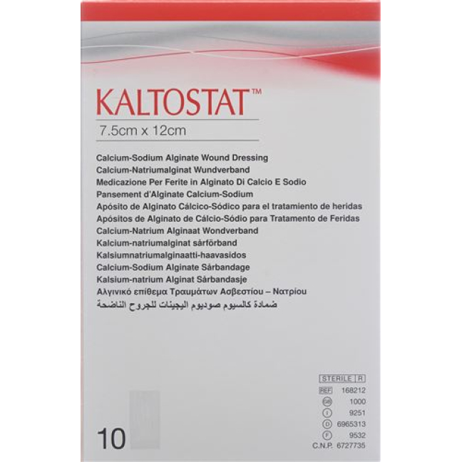 KALTOSTAT compresse 7.5x12cm stérile 10 pcs